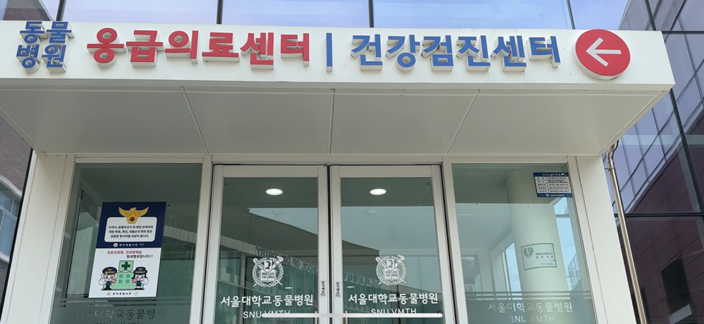 Front of a vet clinic in Korea.