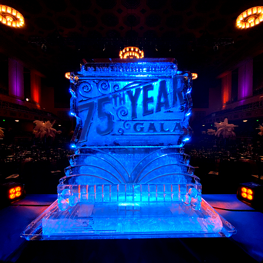 75th Anniversary Gala ice sculpture