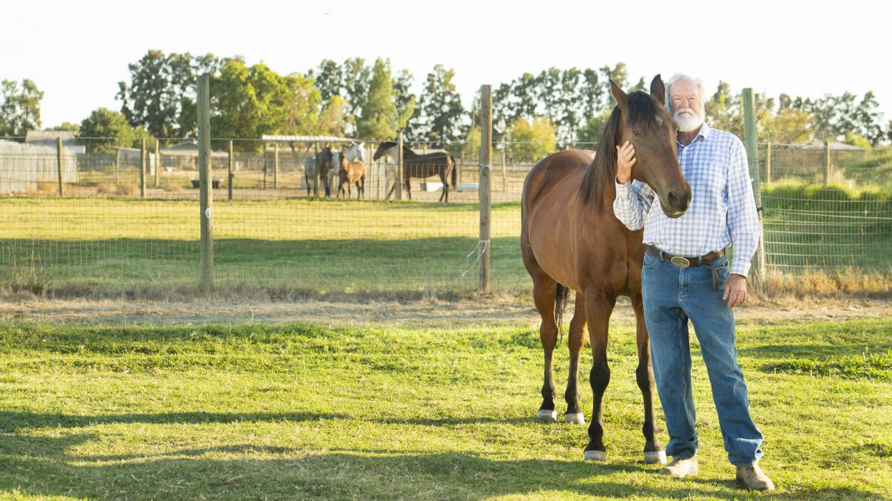Mark McLean with his horse Easy Mark McLean with his horse Easy
