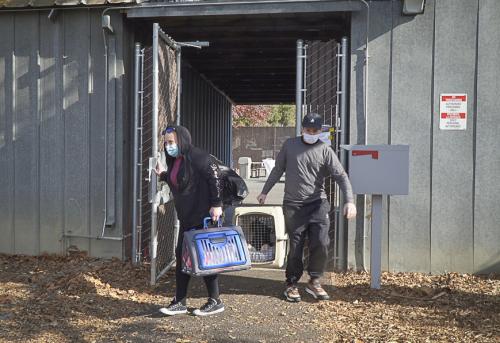 guests and their pets arrive at Davis PAW clinic