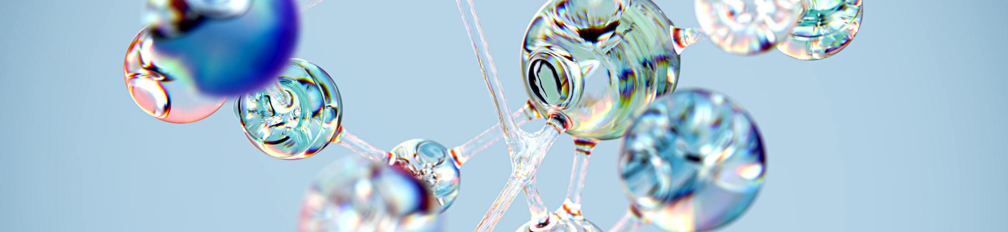 An illustration of molecules